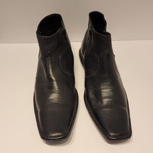 Mens Franco Leone side zipper shoes in black size 40, US 7